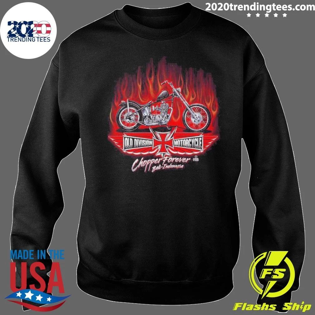 Old Division Motorcycle Chopper Forever Bali Indonesia Tee Shirt