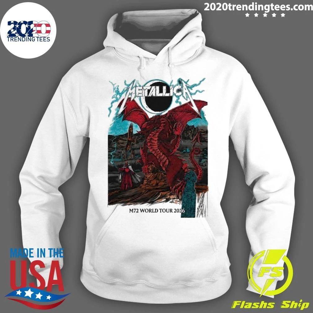 Metallica M72 World Tour 2026 Wales Dragon Tee Shirt
