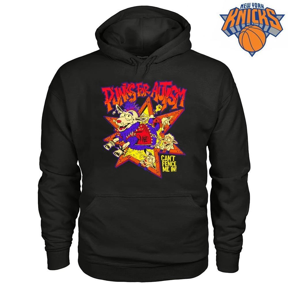 Punks For Autism Can’t Fence Me In Edgy Rock Sheep Star Cartoon Shirt