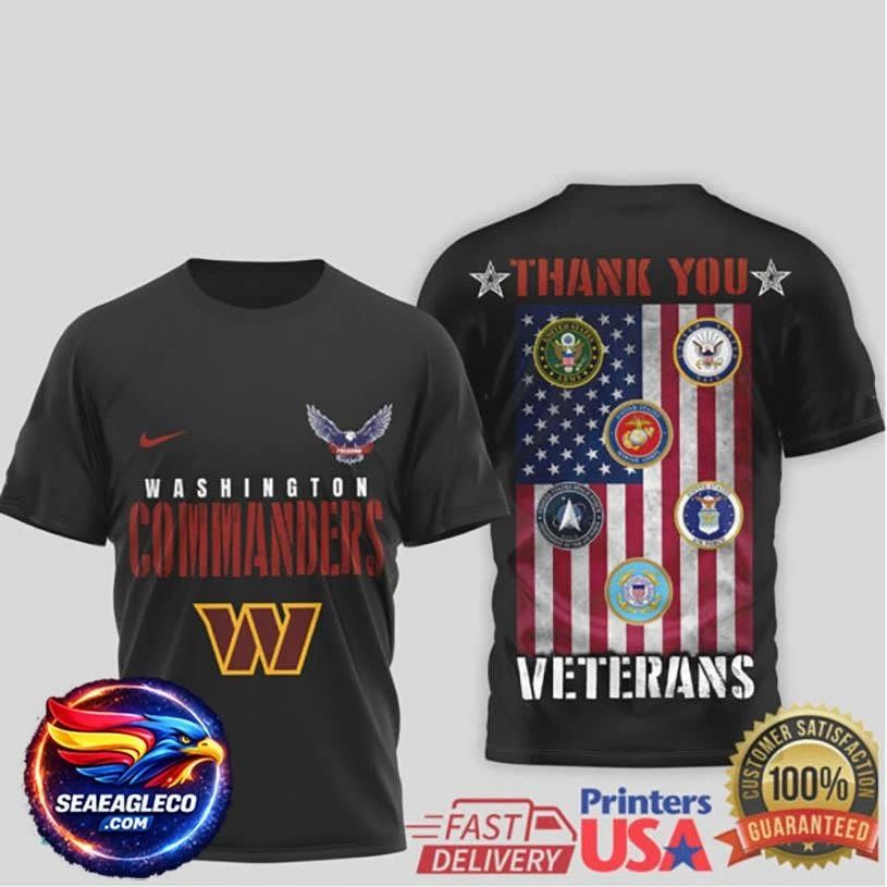 Washington Commanders Veterans Appreciation Armed Forces Two Sided Shirt