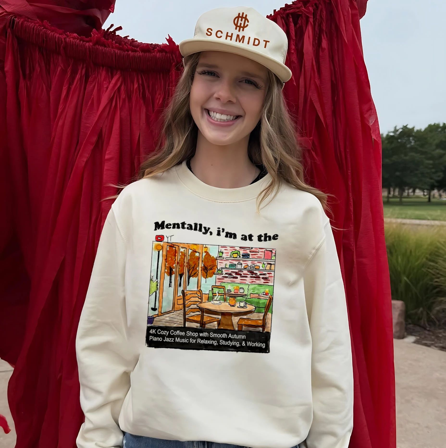 Mentally I Am at the Cozy Coffee Shop Autumn Jazz YouTube Video shirt