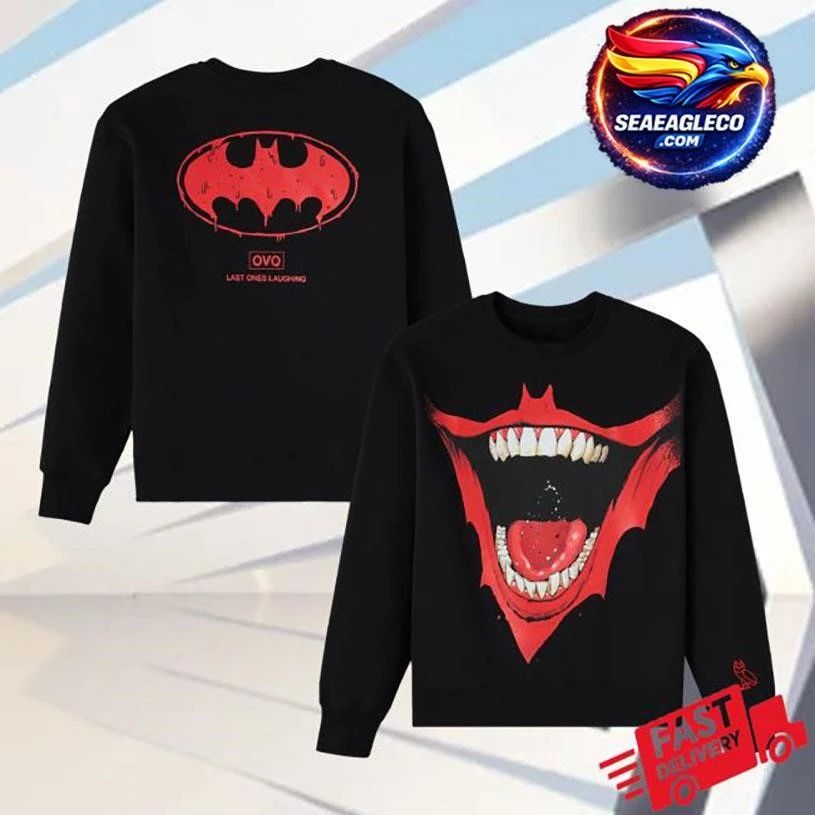 Octobers Very Own Bat Smile Crewneck Two Sided Shirt
