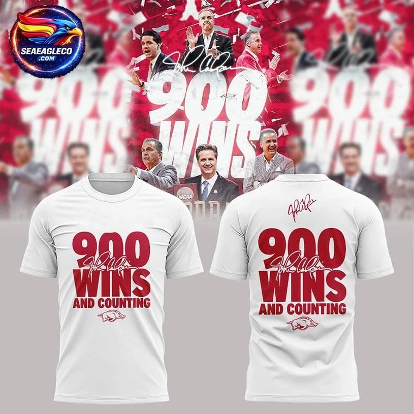 Arkansas Razorbacks Celebrates John Calipari 900 Wins 2026 Two Sided Shirt