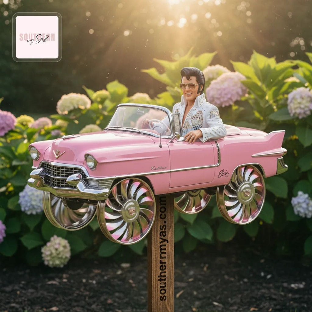 Elvis Presley Pink Cadillac Classic Garden Wind Spinner