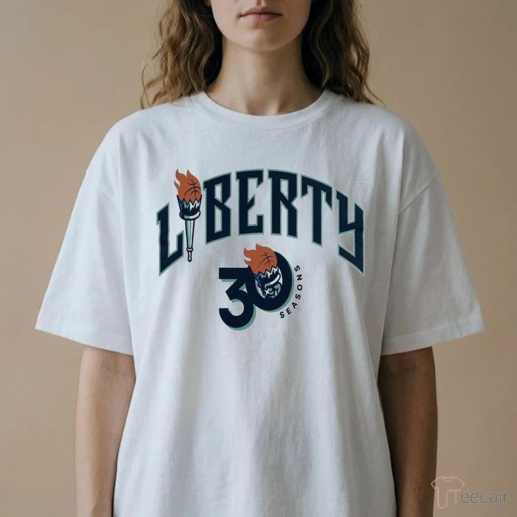New York Liberty Anniversary 30 Seasons Of Lighting It Up 2026 Shirt