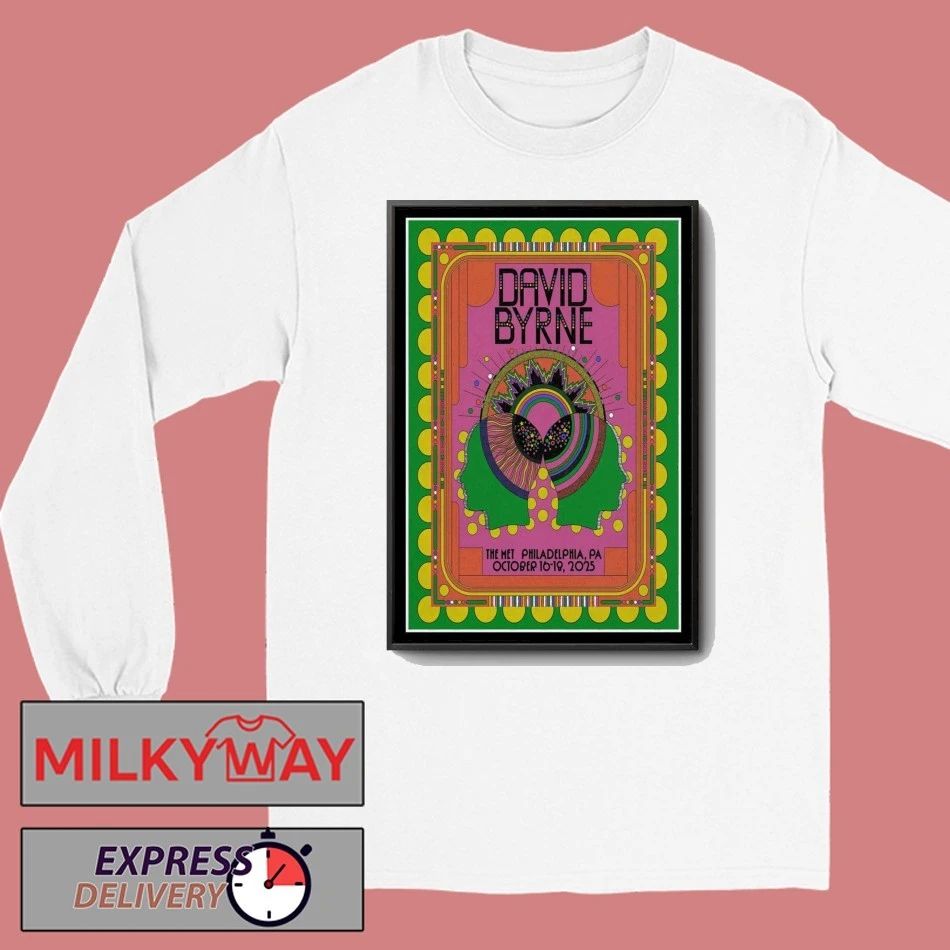 David Byrne Philadelphia Tour 2025 Poster shirt