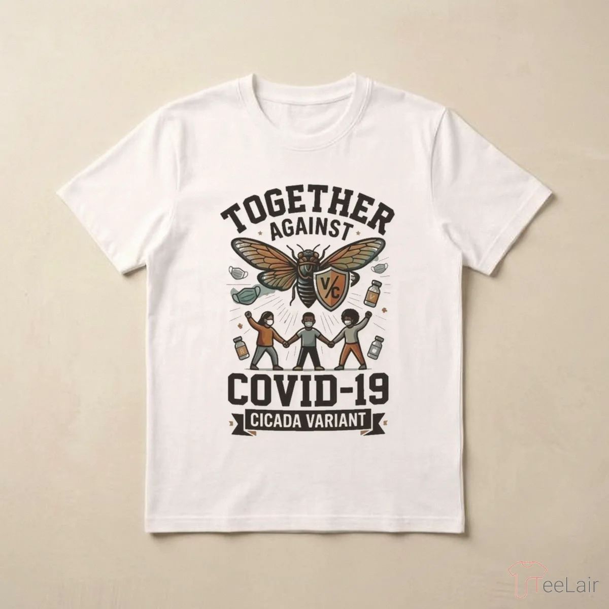 Together Against Covid 19 Cicada Variant Shirt