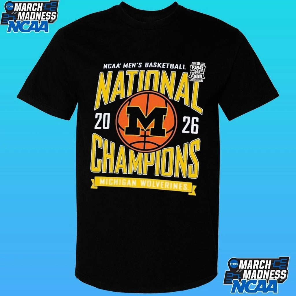 Michigan Wolverines Champion 2026 NCAA Men’s Basketball National Champions Powerblend Shirt