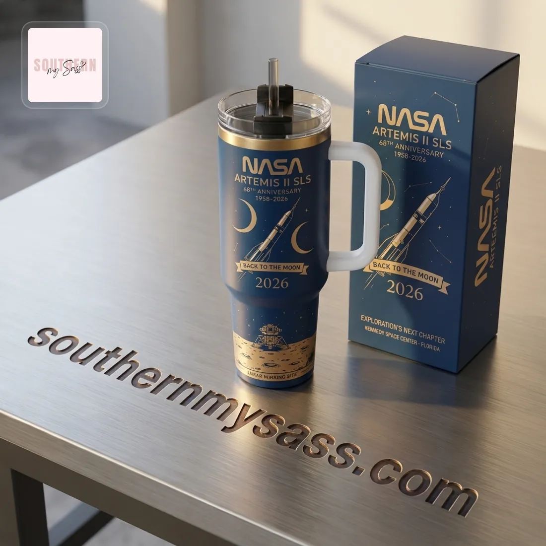 NASA Artemis II SLS 68th Anniversary 1958-2026 Back to the Moon Insulated Tumbler