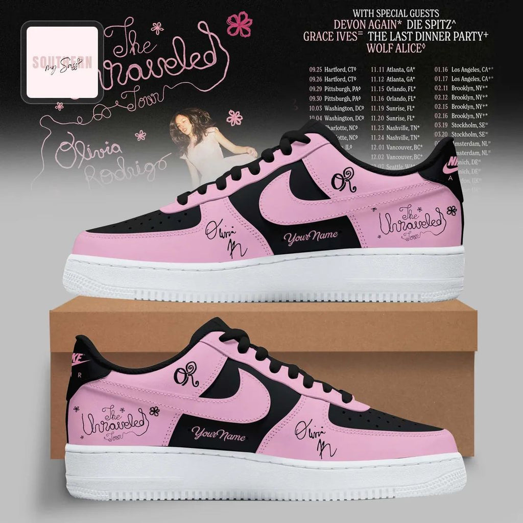 Olivia Rodrigo The Unraveled Tour Personalized Pink Air Force 1