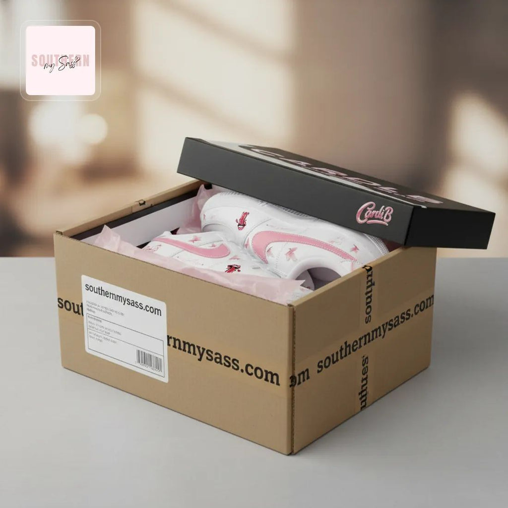 Cardi B Personalized Pink Air Force 1 Sneakers
