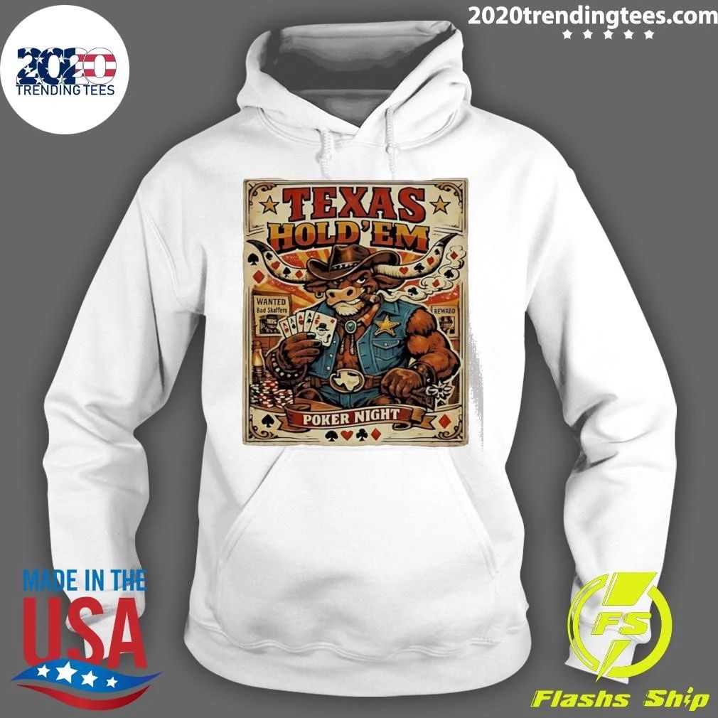 Cow Texas Hold’em Poker Night Cowboy Bull Gambling Shirt