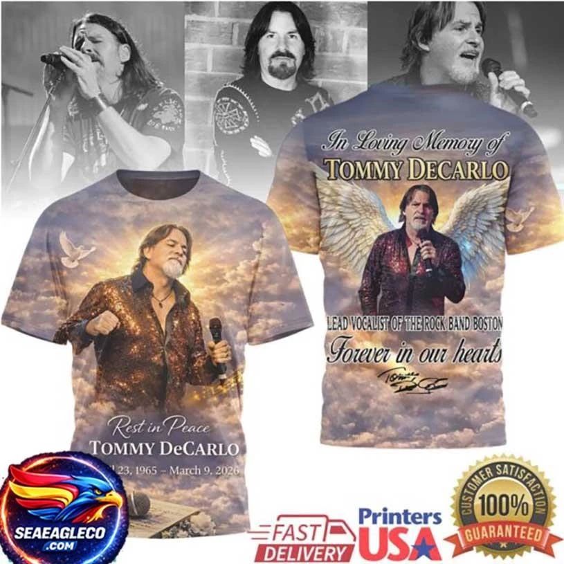 In Loving Memory Tommy DeCarlo Rest In Peace Heaven Wings Two Sided Shirt