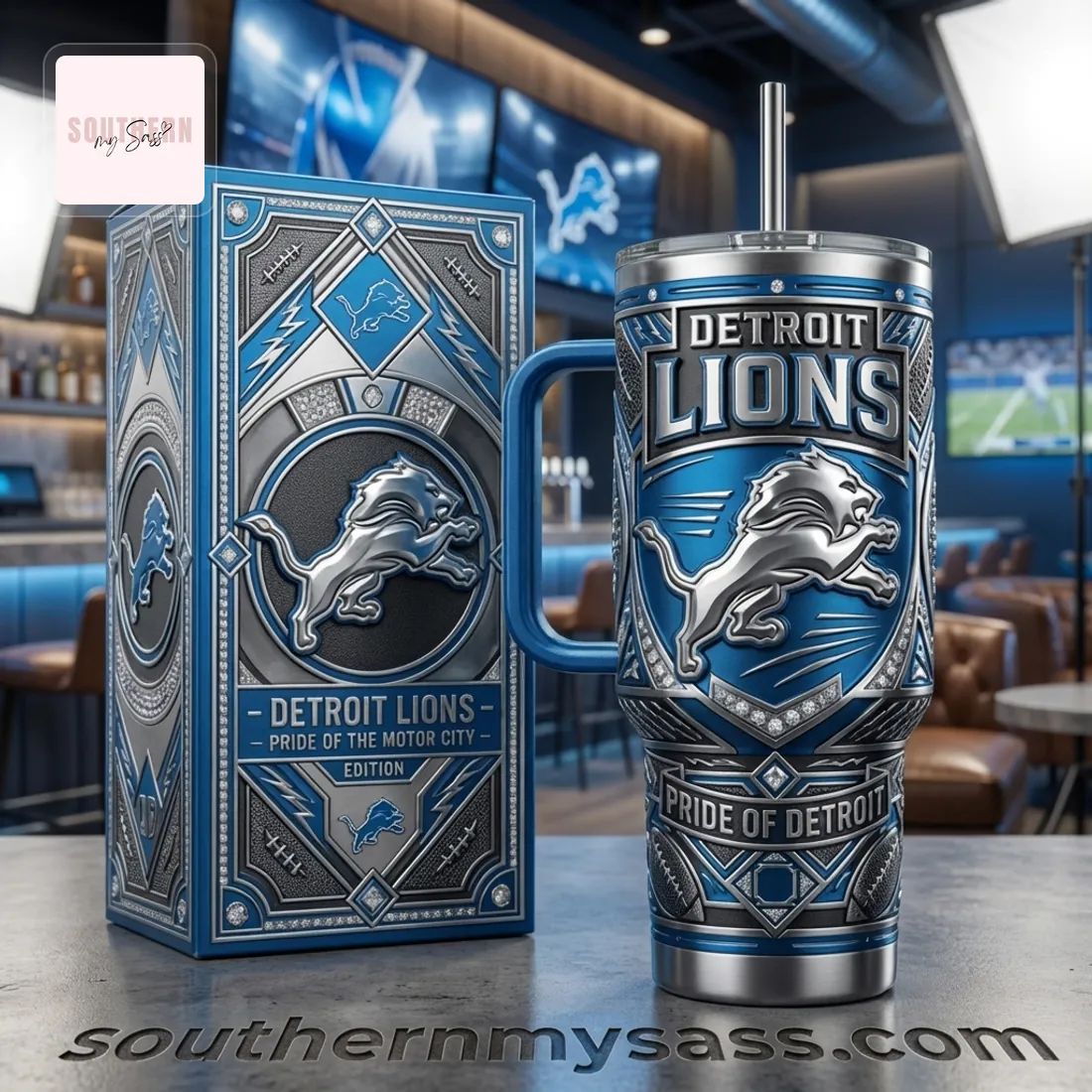 Detroit Lions Pride of Detroit 40oz Insulated Tumbler With Handle
