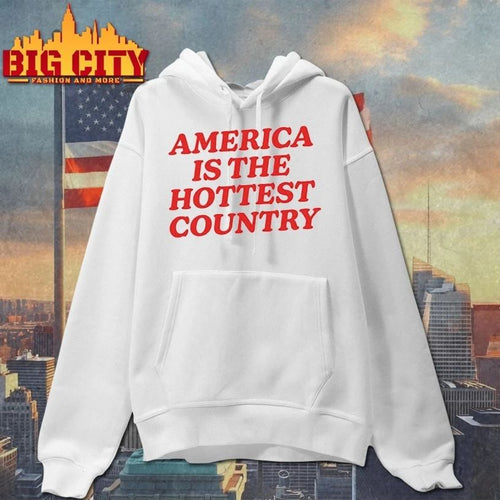 America is the hottest country red text T-shirt
