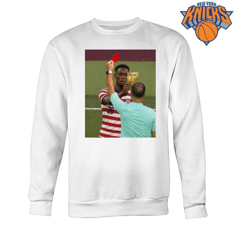Donald Trump Red Card Folarin Balogun Soccer Parody Meme T-shirt