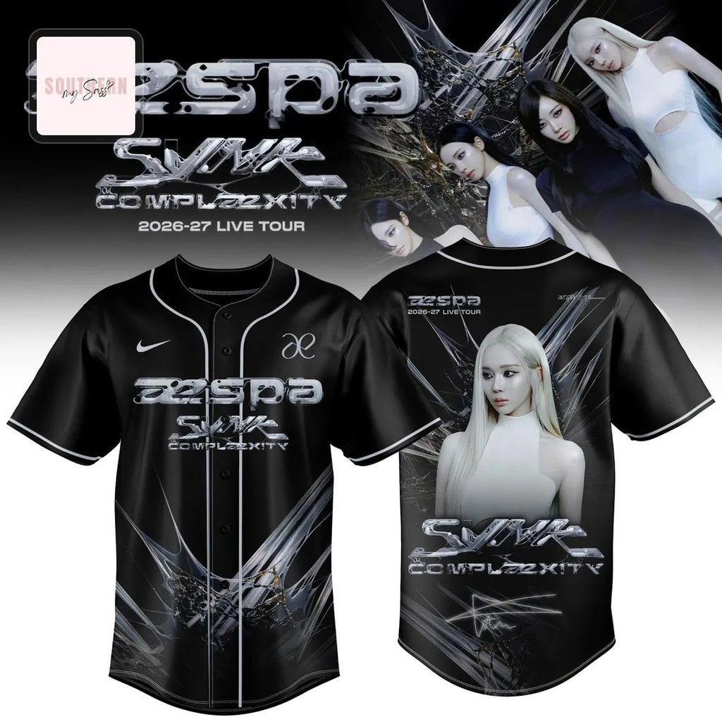 AESPA SYNK COMPLEXITY 2026-27 Live Tour Black Baseball Jersey