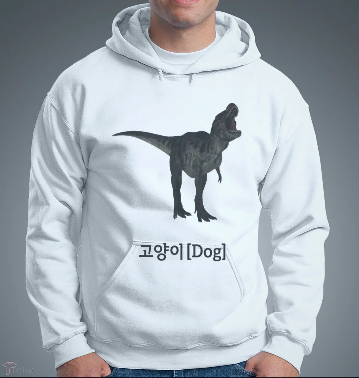 Dinosaur Korean Text Cat Dog Shirt