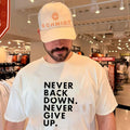 Nick Eh 30 Wearing Never Back Down Never Give Up Shirt