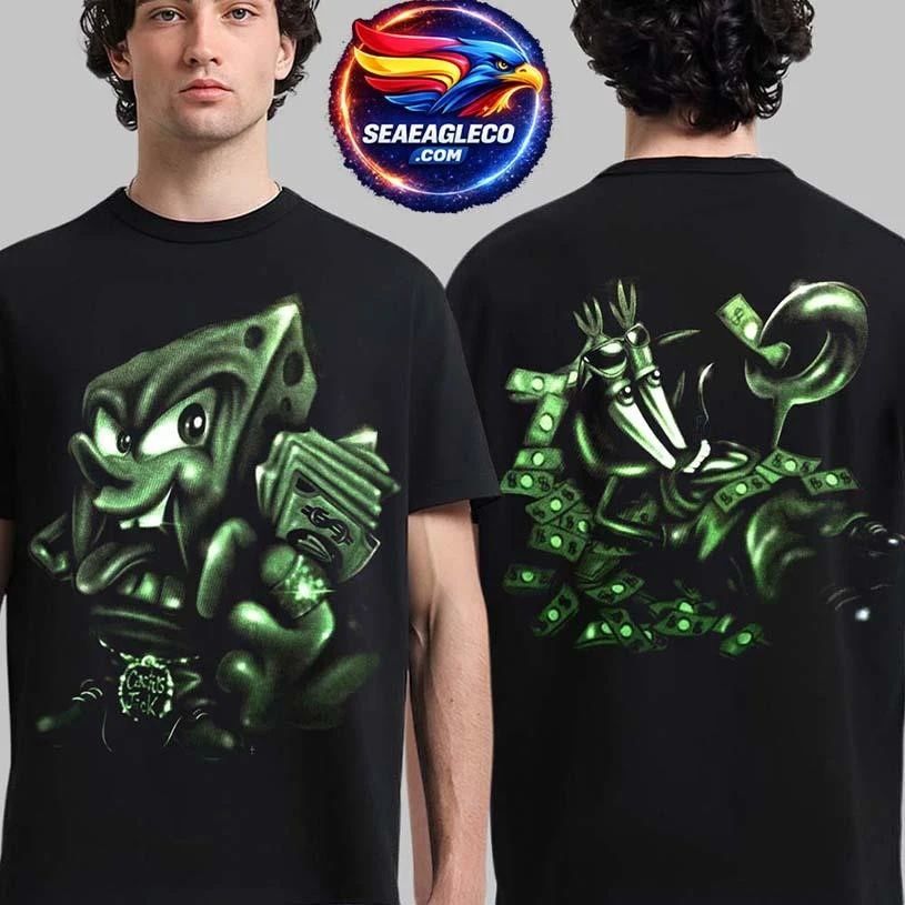 Travis Scott X Spongebob Mr Krabs Two Sided Shirt