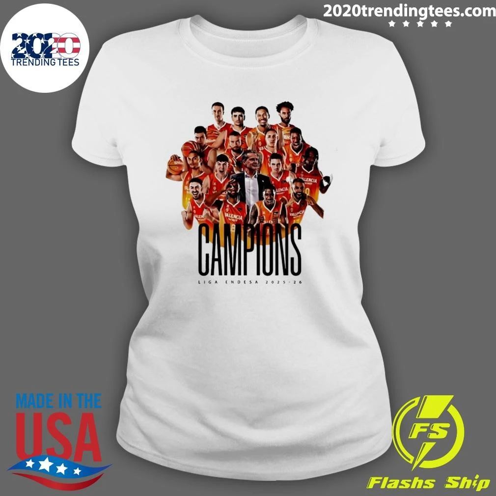 Valencia Basket 2025-2026 Liga Endesa Champions Basketball Tee Shirt