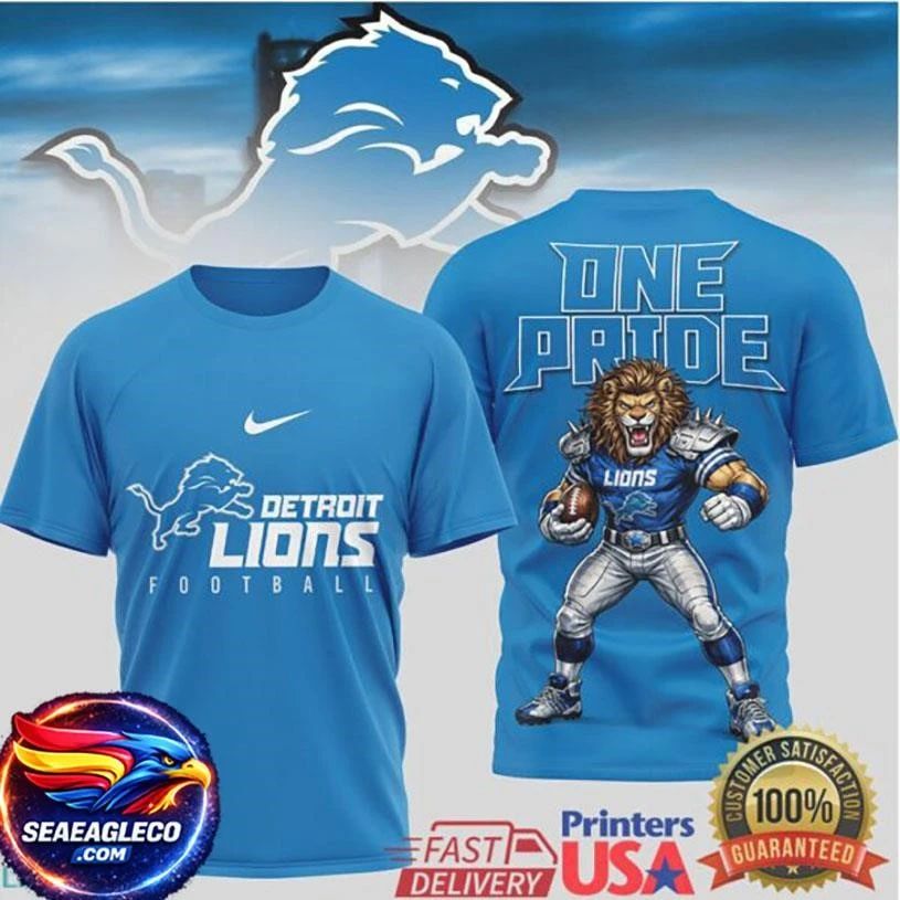 Detroit Lions “One Pride” Football Performance Two Sided Shirt