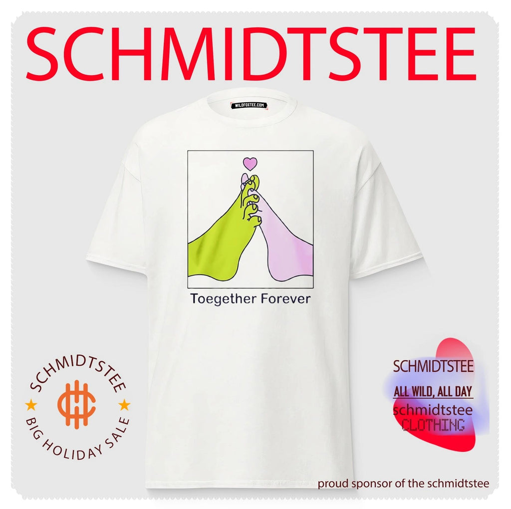 Together Forever Green And Pink Feet Interlocked With Heart Shirt