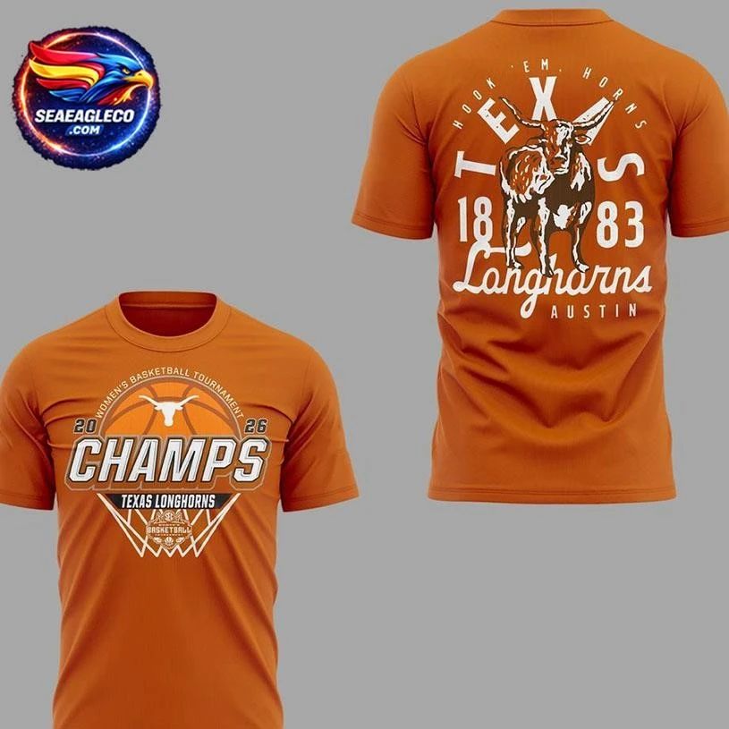 Texas Longhorns 2026 WBB SEC Tournament Champions Two Sided Shirt