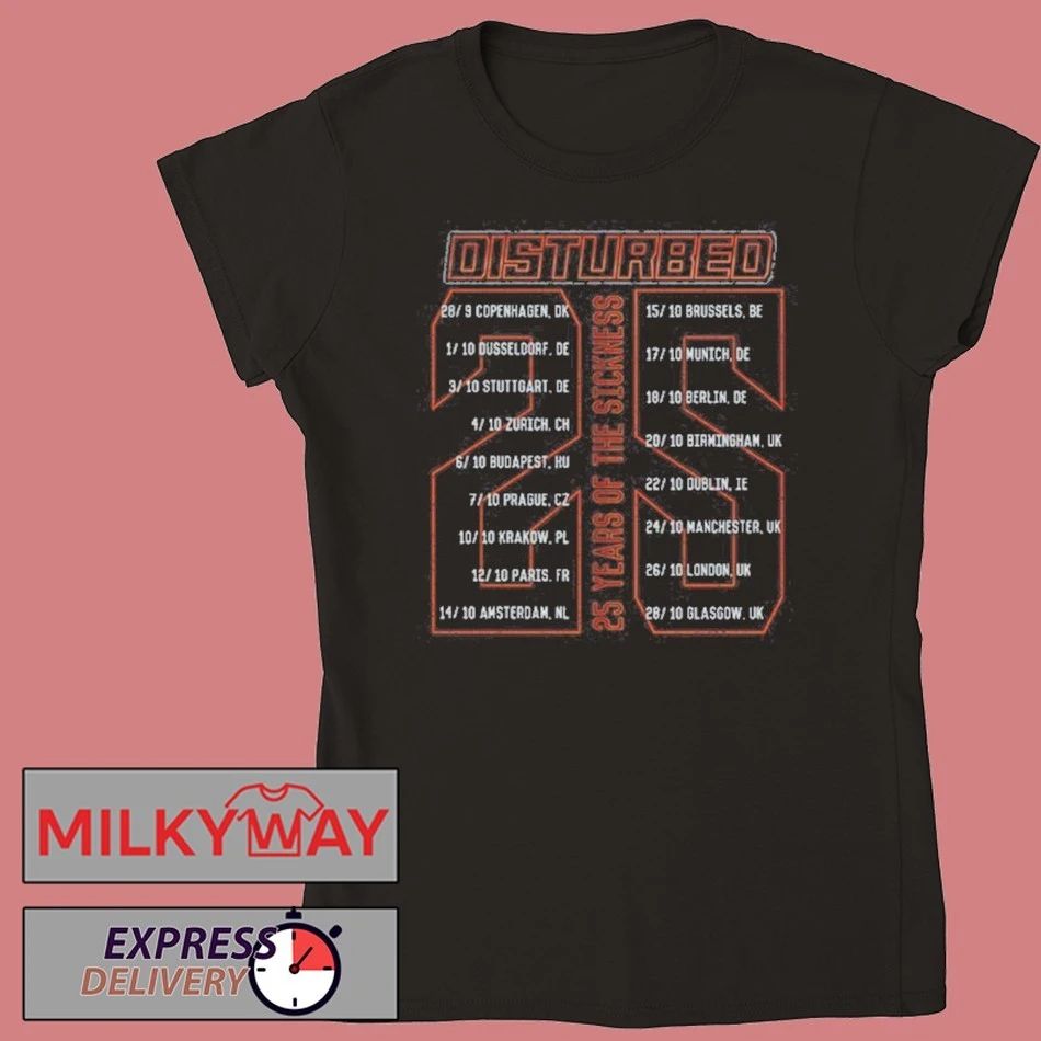 Disturbed The Sickness Chains 25 Tour shirt