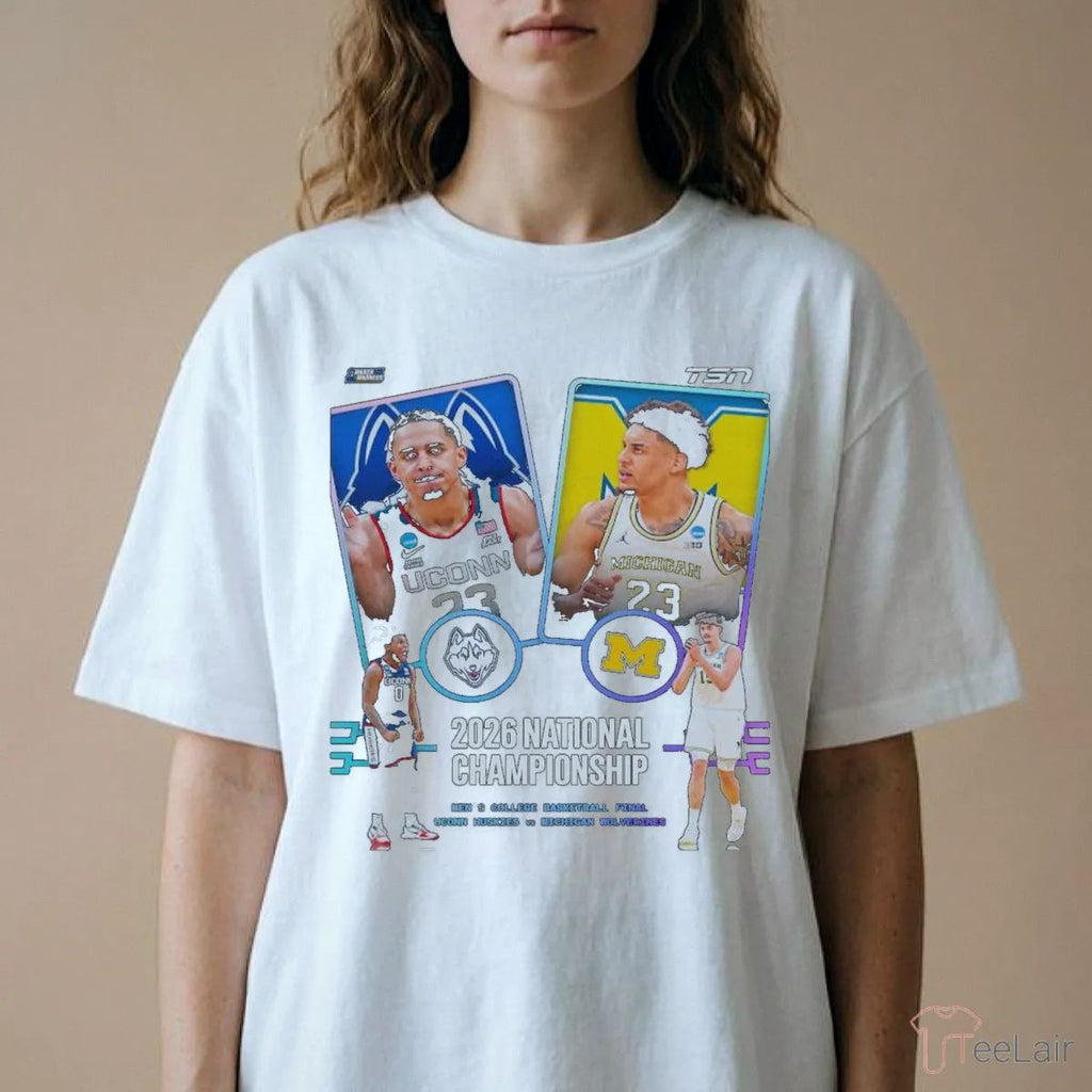 UConn Huskies Vs Michigan Wolverines Men’S Basketball 2026 NCAA National Championship Head To Head Shirt