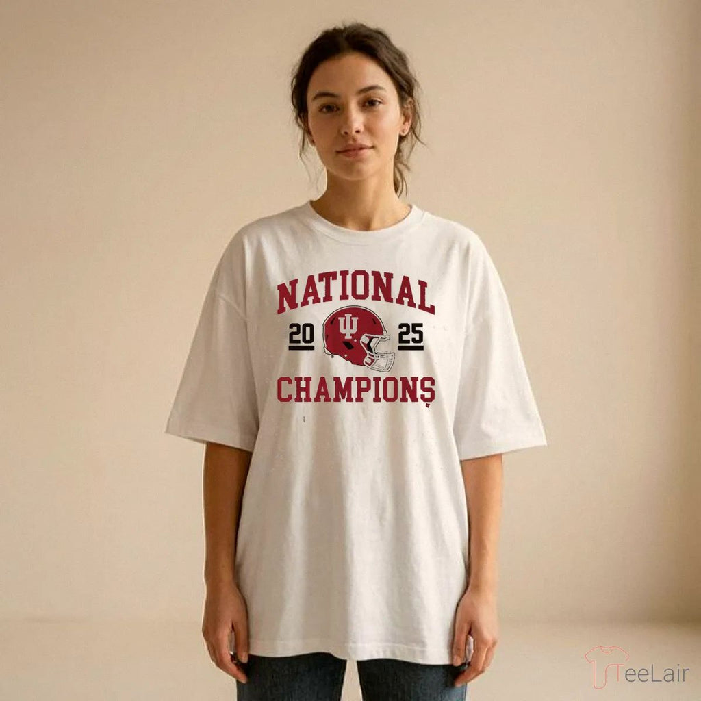 Indiana Football 2025 College Football National Champions Helmet T-Shirt