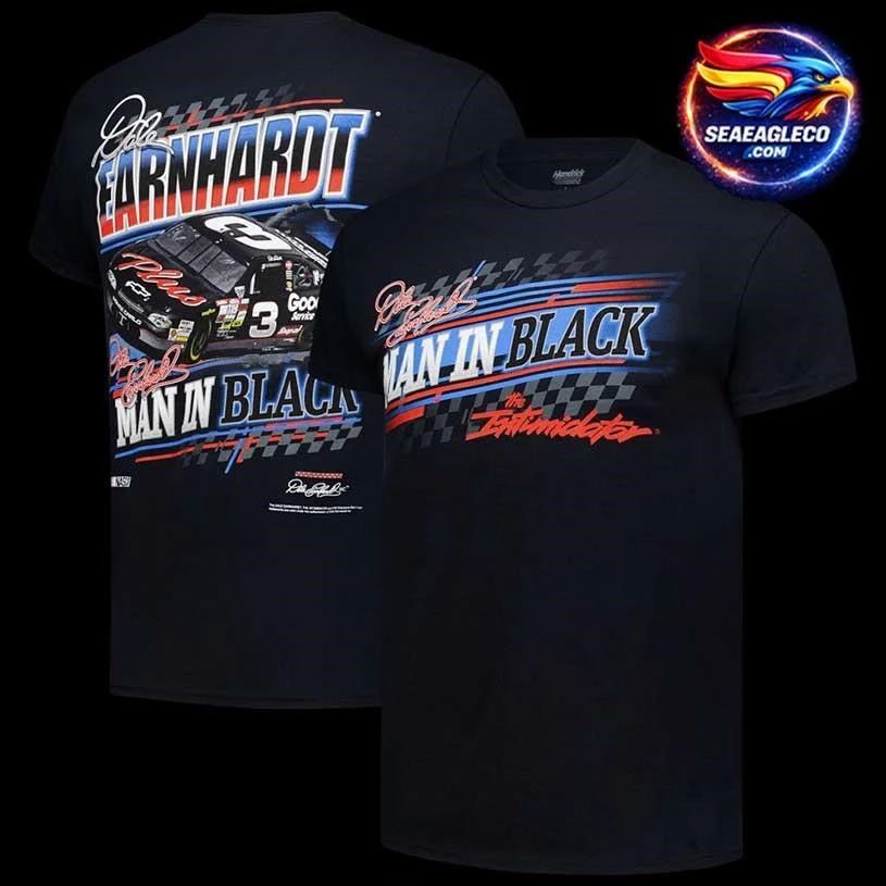 Dale Earnhardt Richard Childress Racing Team Collection Black 1-Spot Man in Black Two Sided Shirt