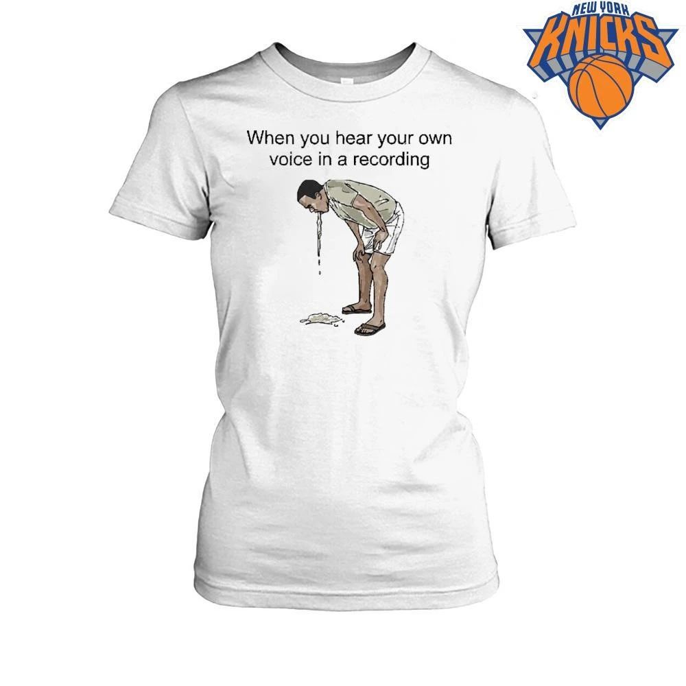 When You Hear Your Own Voice in a Recording Puking Guy Funny Meme Shirt