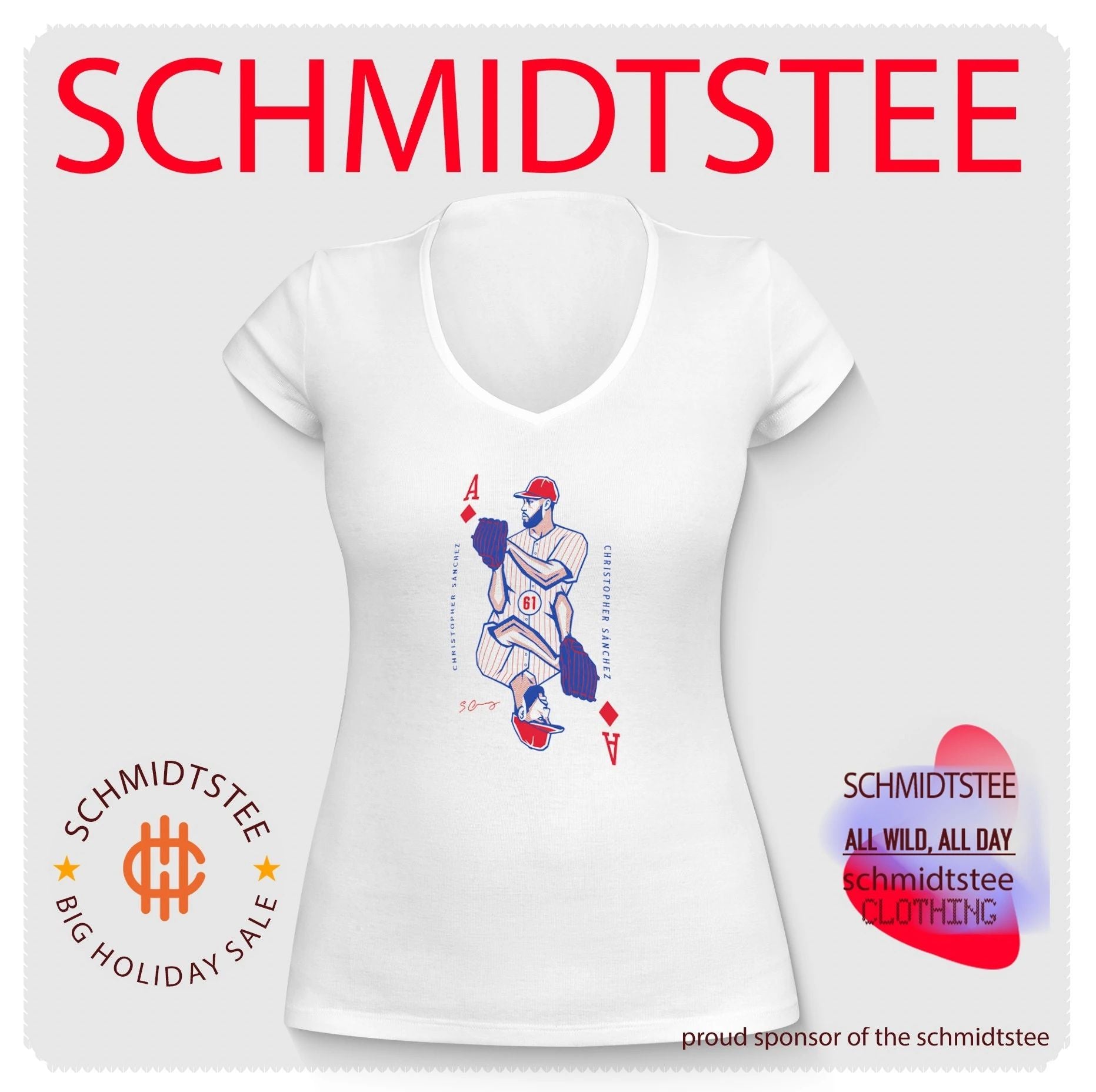 Cristopher Sánchez Philadelphia Phillies Ace of Diamonds Playing Card shirt