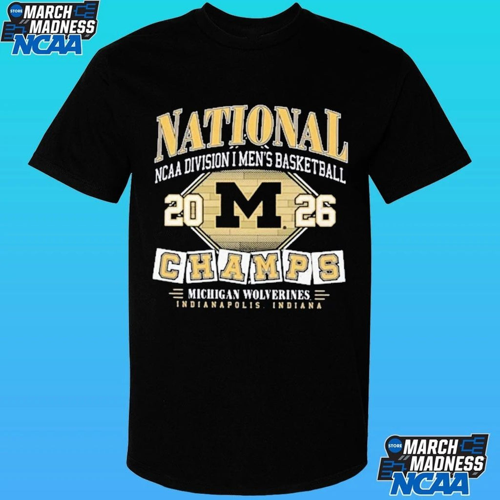 Michigan Wolverines 2026 Men’s Basketball National Champions Hardwood Shirt