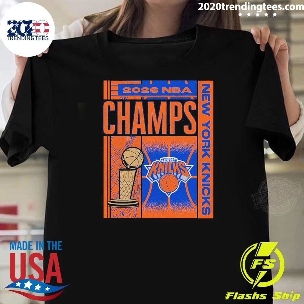 Sportiqe Knicks 2026 NBA Champions Navy Comfy Tee Shirt