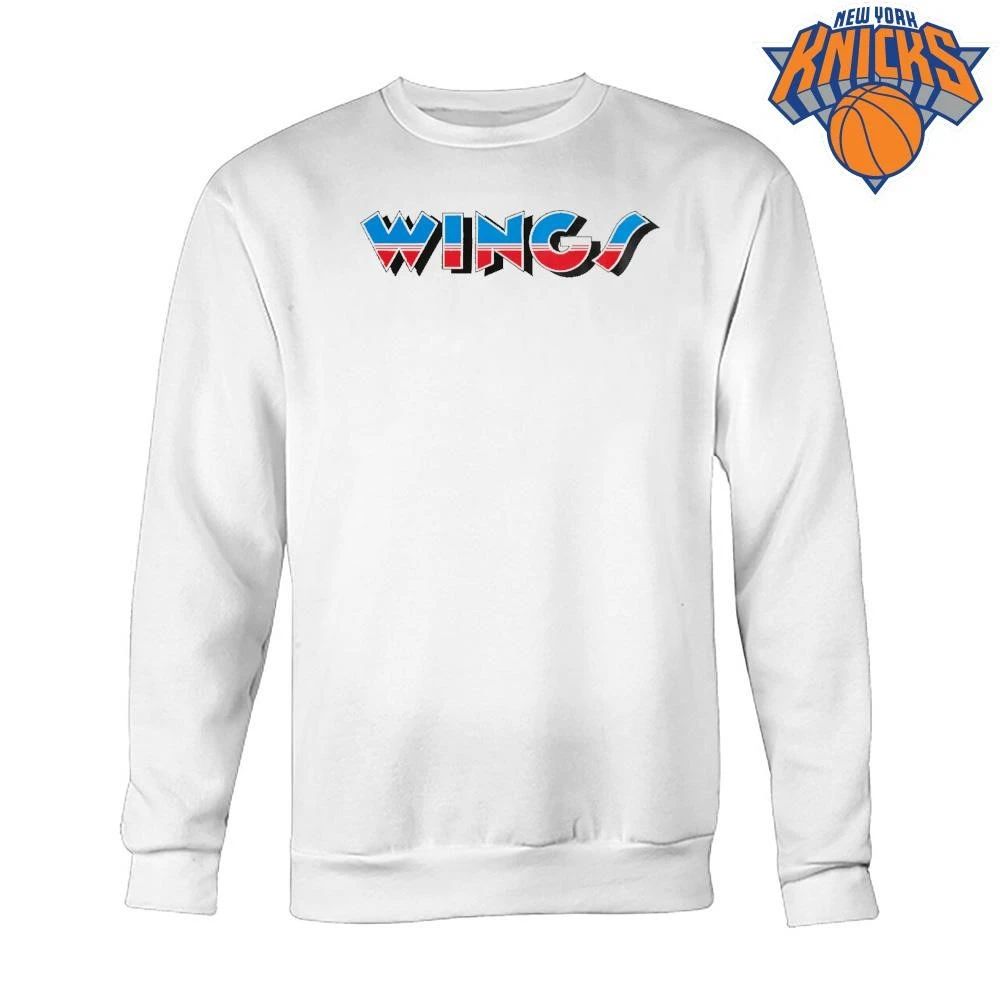 Wings Retro Blue and Red Striped Pop Art Font shirt