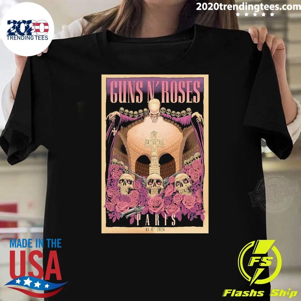 Guns N’ Roses In Paris France On July 1 2026 Tour Shirt