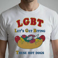 LGBT Let’S Get Biting These Hot Dogs Shirt