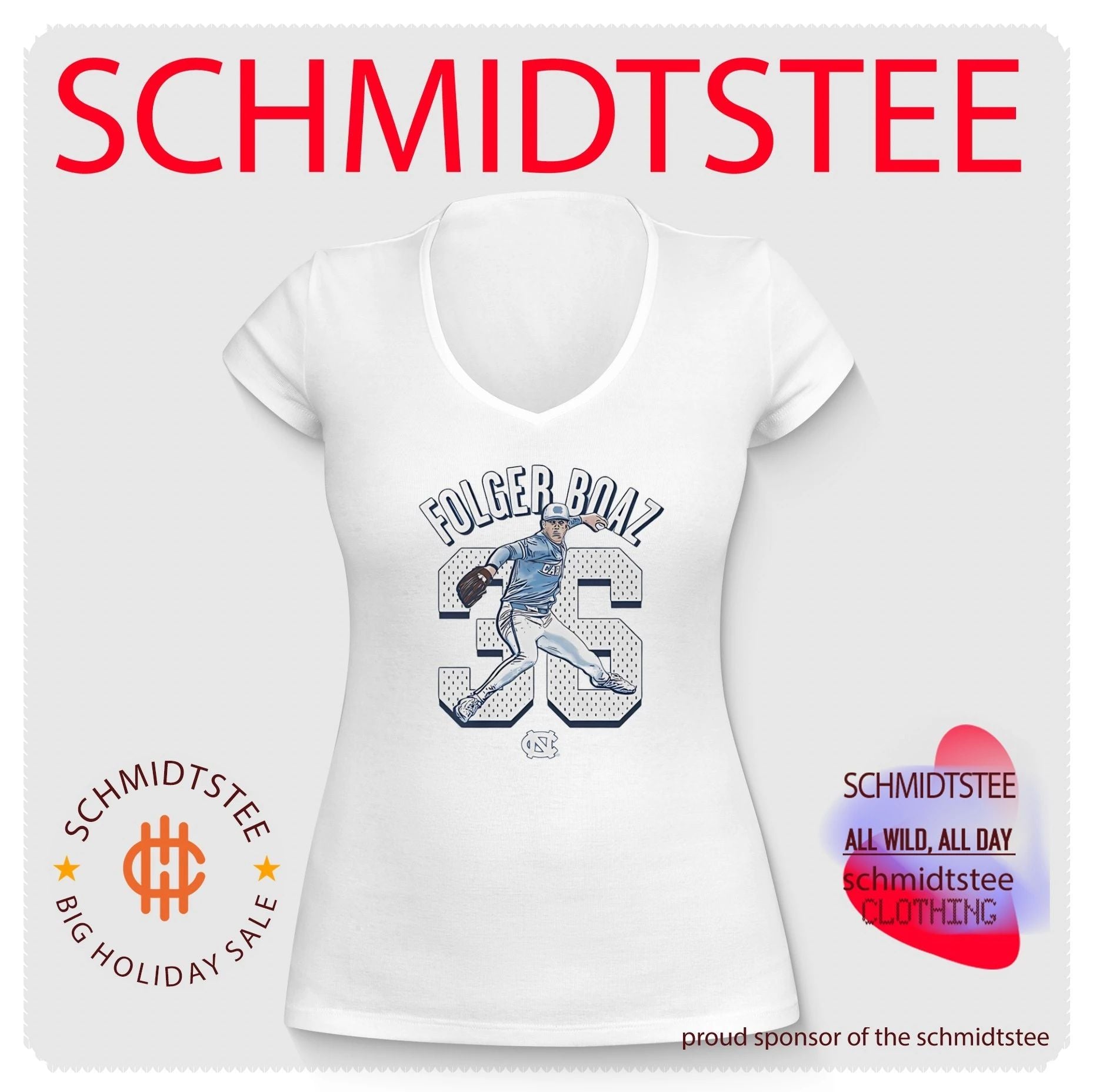 North Carolina Tar Heels Folger Boaz number 36 shirt