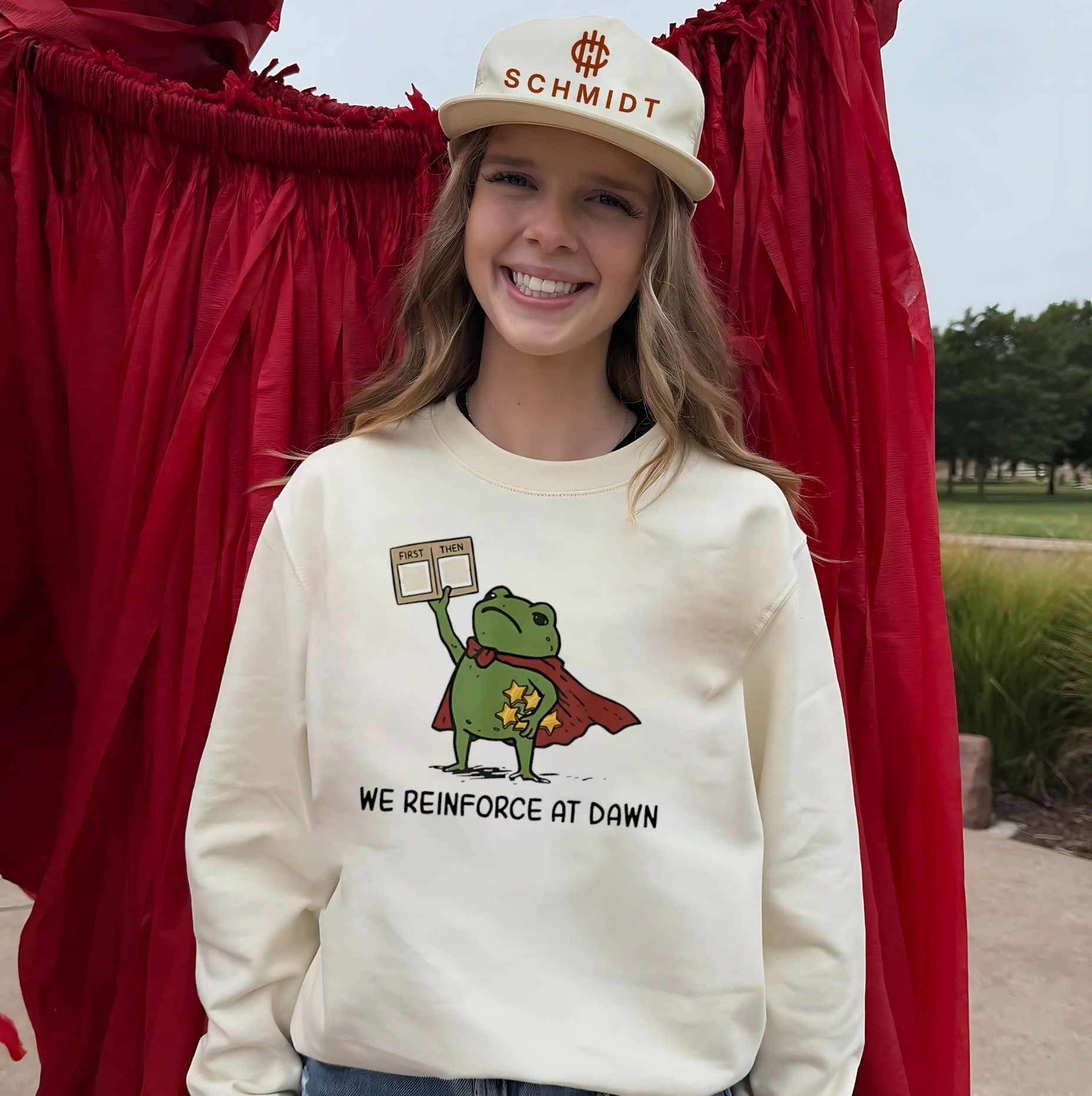 Cartoon frog we reinforce at dawn shirt