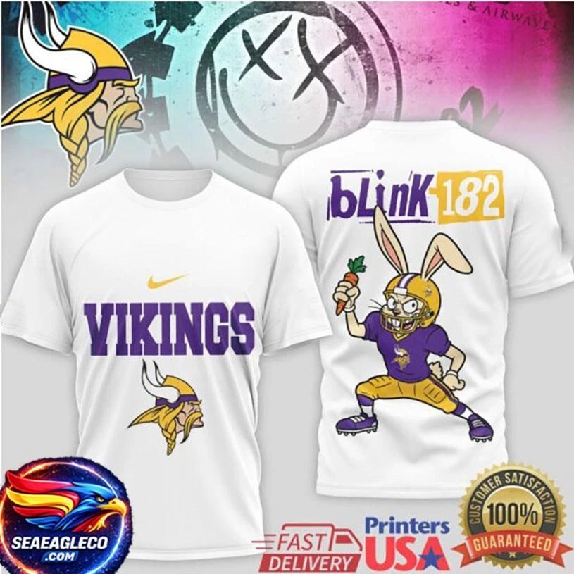 Blink 182 x Minnesota Vikings Pop Punk Football Two Sided Shirt