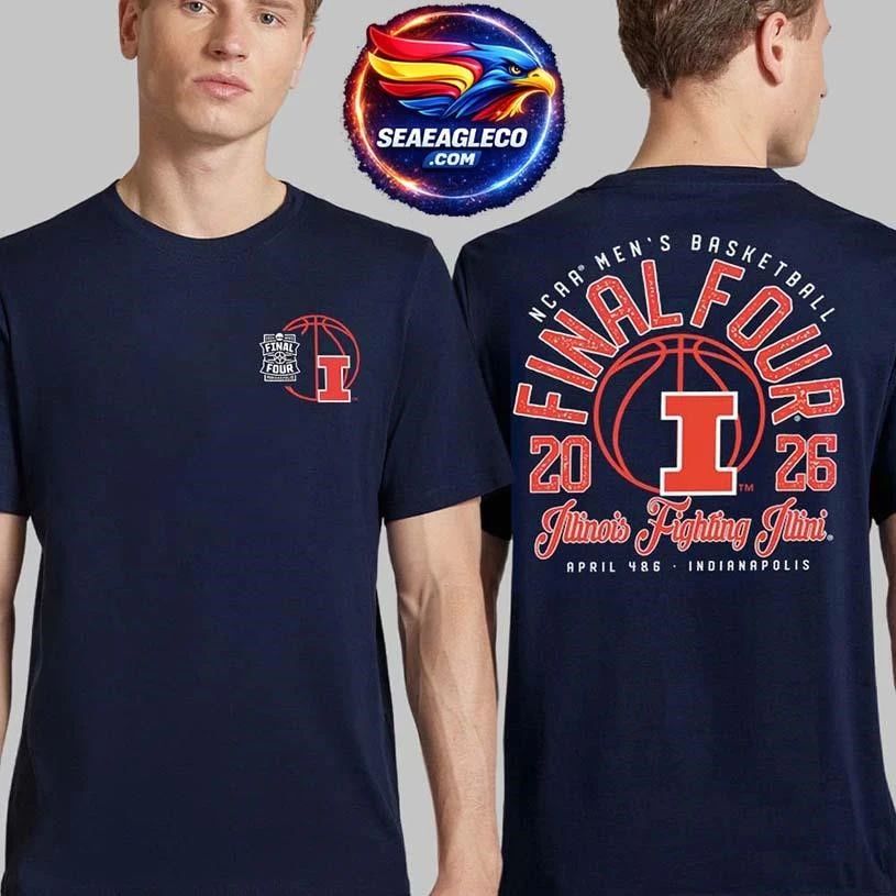 Illinois Fighting Illini Men’s Basketball 2026 NCAA Tournament March Madness Final Four Two Sided Shirt