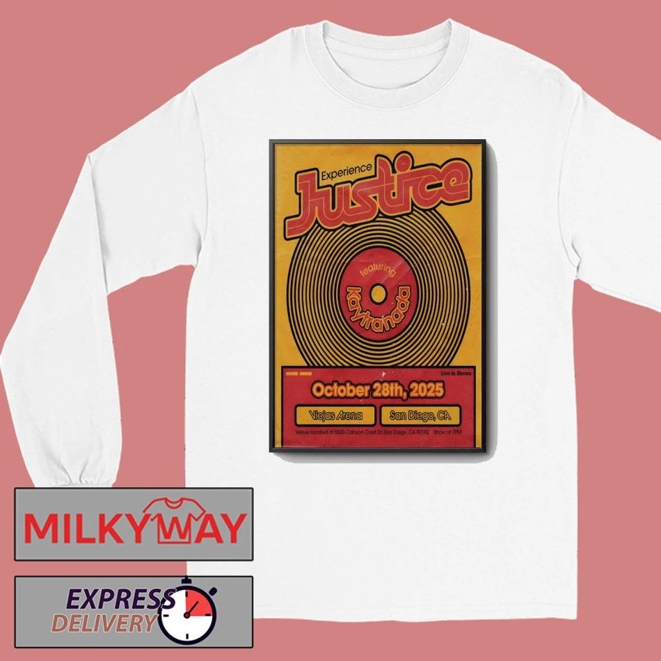 Justice Oct 28 2025 Viejas Arena Show Poster shirt