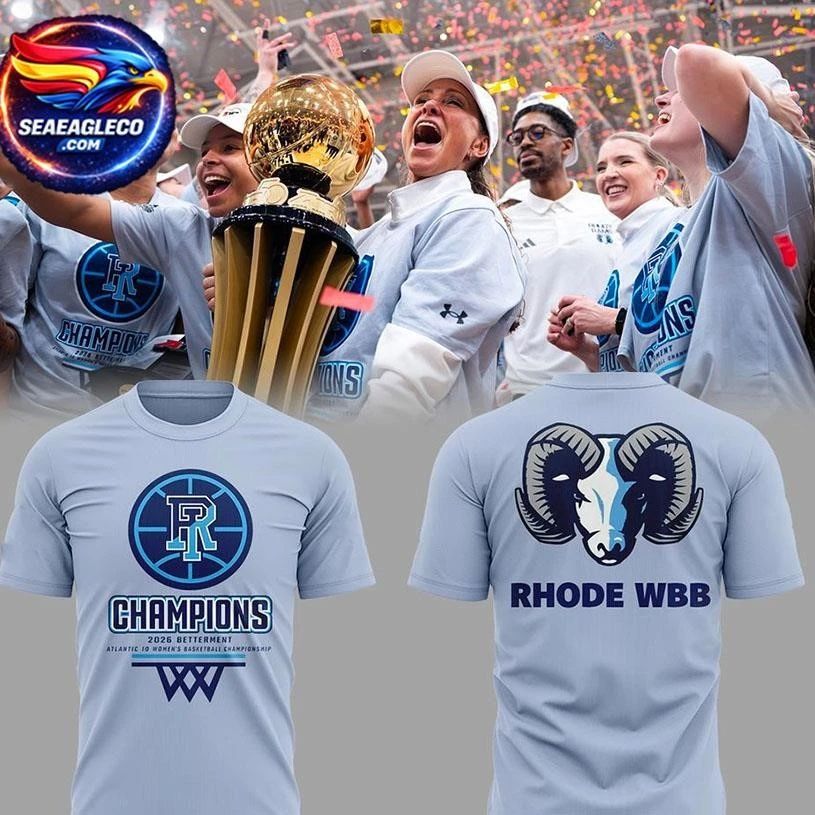 Rhode WBB 2026 A10 WBB Tournament Champions Two Sided Shirt