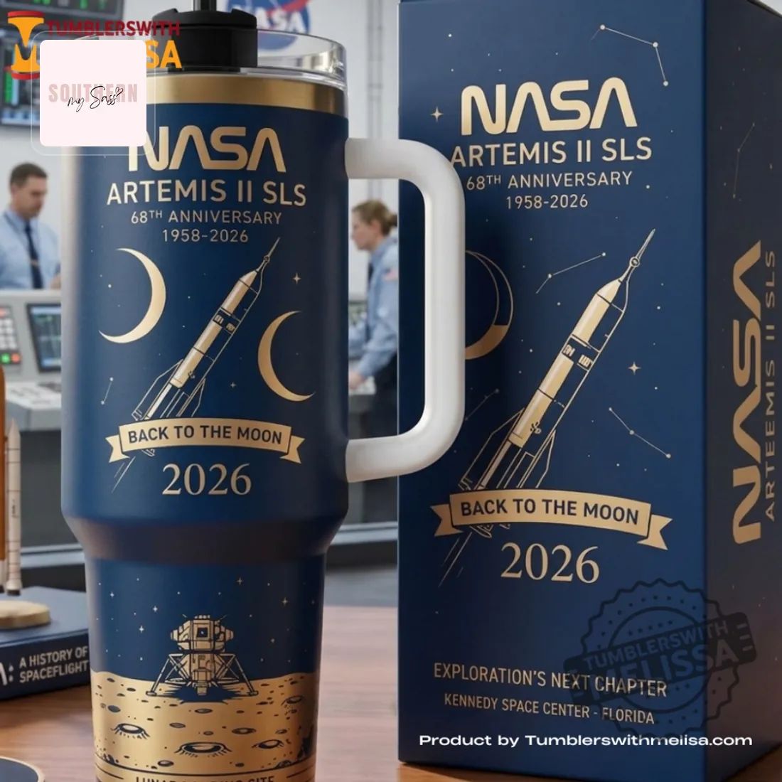 NASA Artemis II SLS 68th Anniversary 1958-2026 Back to the Moon Insulated Tumbler