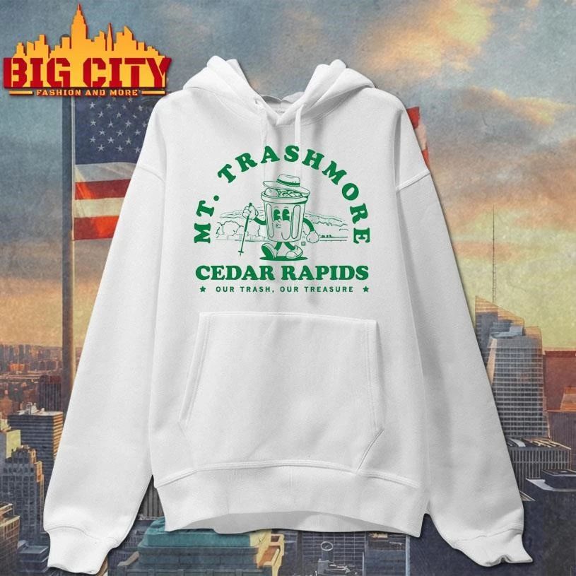 Mt. Trashmore Can Cartoon Ringer Graphic Shirt