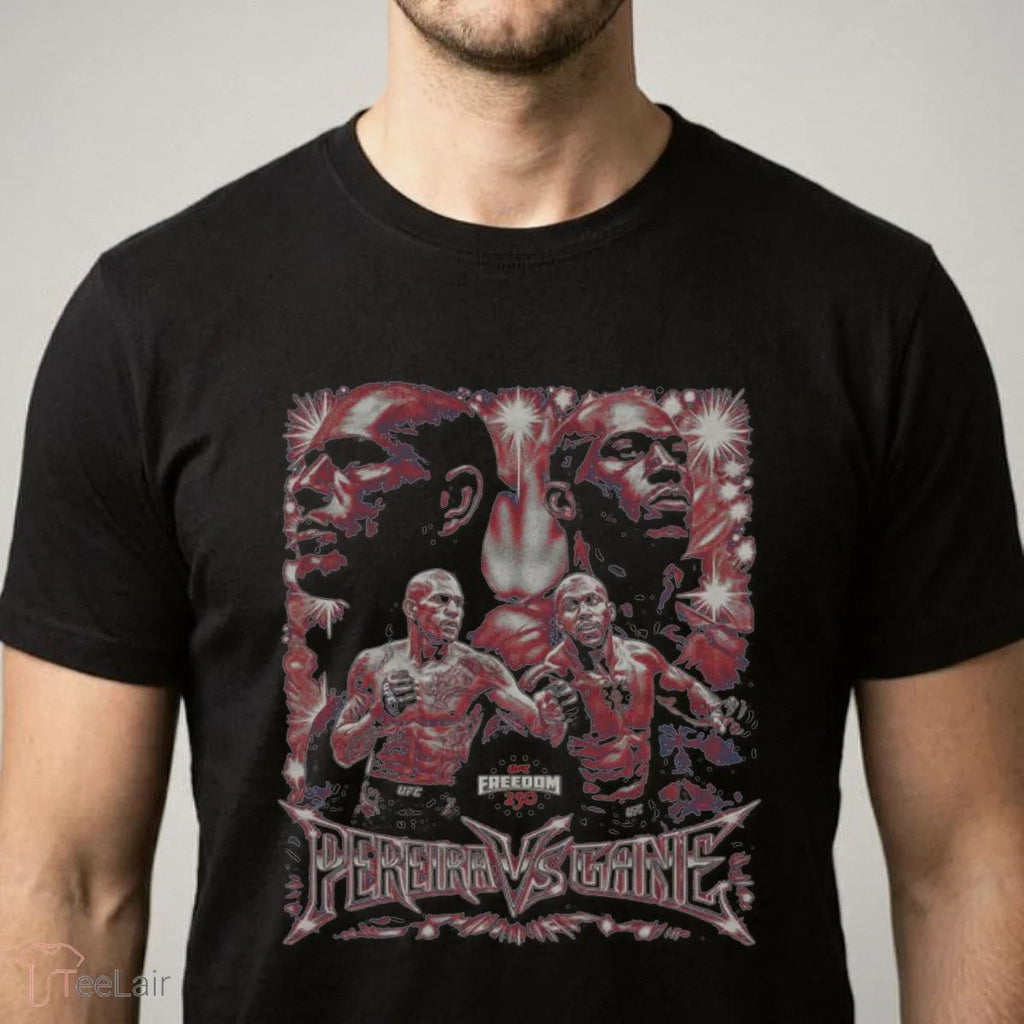 UFC Freedom 250 Alex Pereira Vs. Ciryl Gane Vintage Grunge WHT T-Shirt
