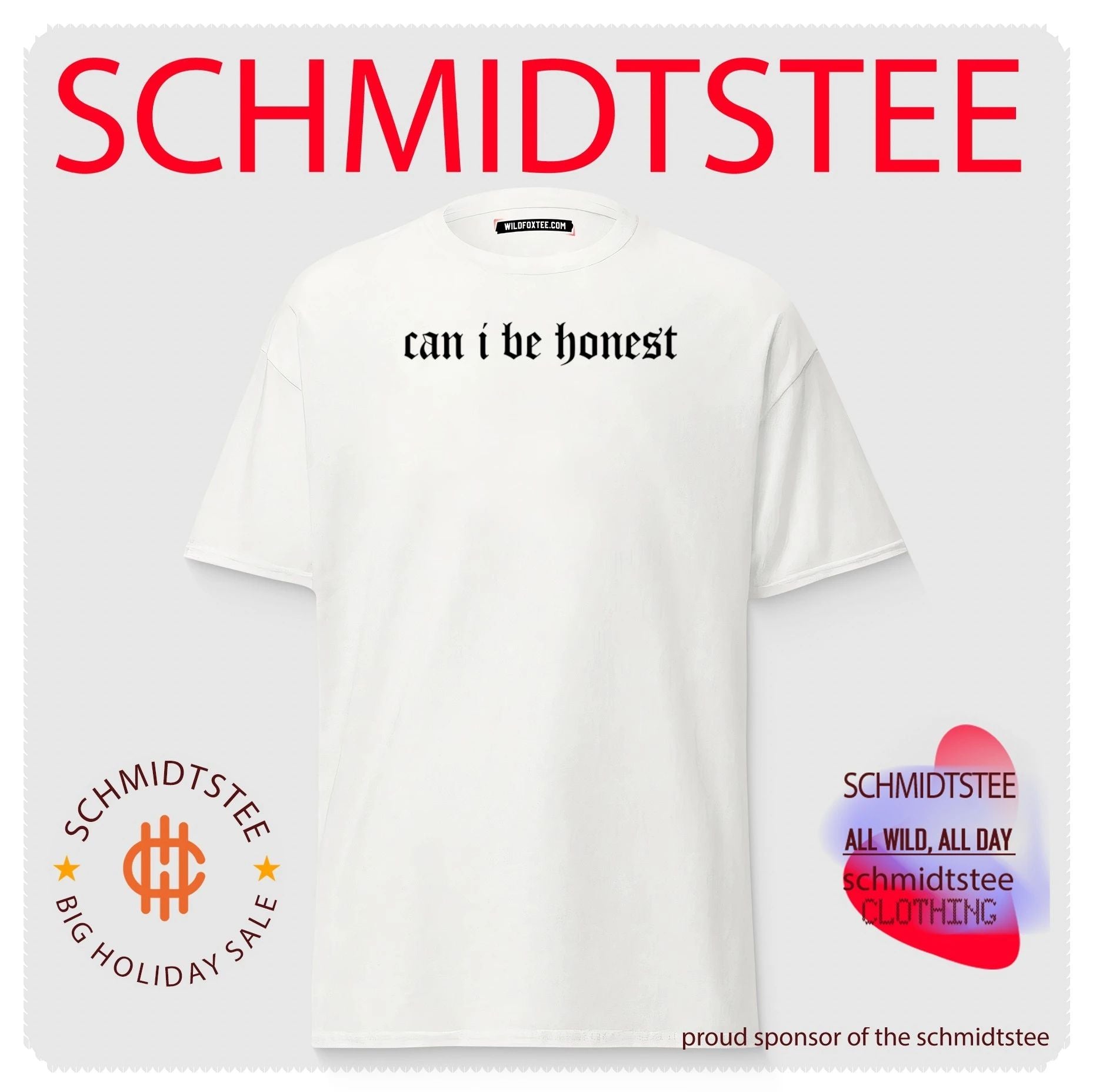 Can I Be Honest gothic font typography minimalist shirt