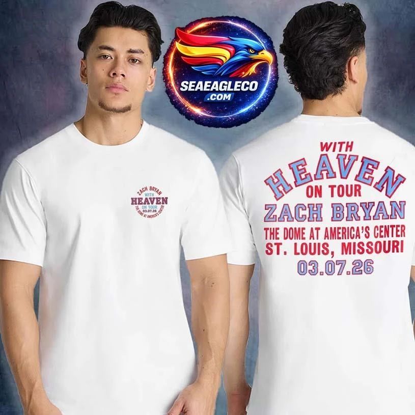Zach Bryan With Heaven On Tour 2026 Exclusive Event St Louis Merch At The Dome At America’s Center In St Louis Missouri Two Sided Shirt